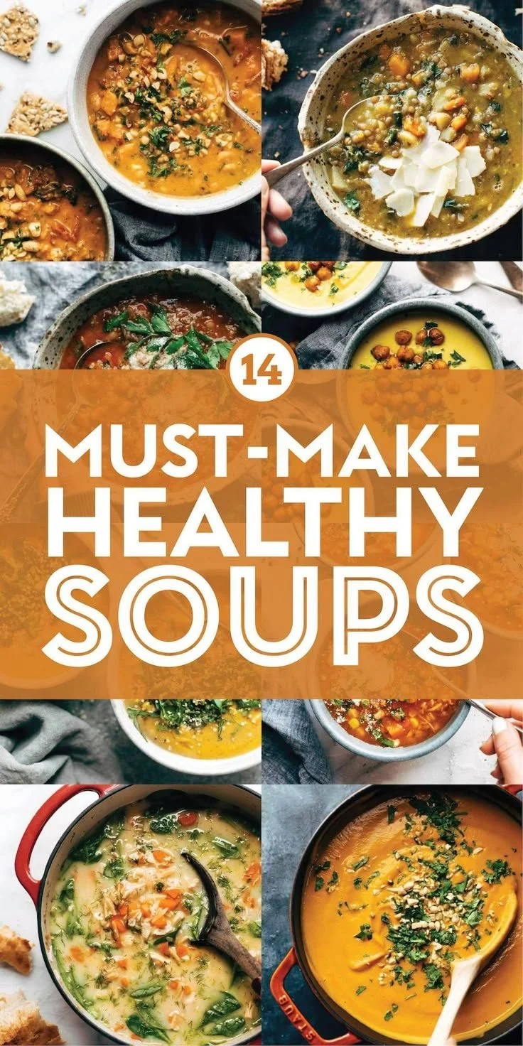 A bowl of healthy soup with fresh vegetables and herbs