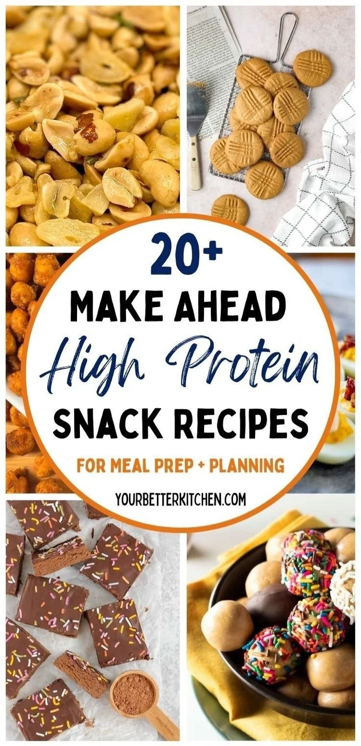 Variety of easy high protein snacks for on-the-go and at-home eating.