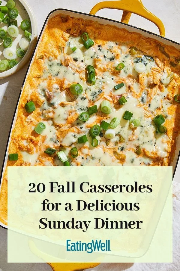 Array of delicious fall casseroles for a perfect Sunday dinner