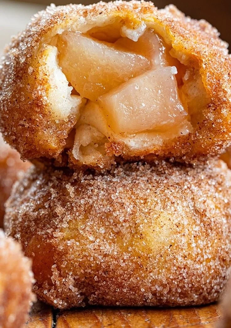 Air Fryer Apple Pie Bombs with crisp pastry and apple filling