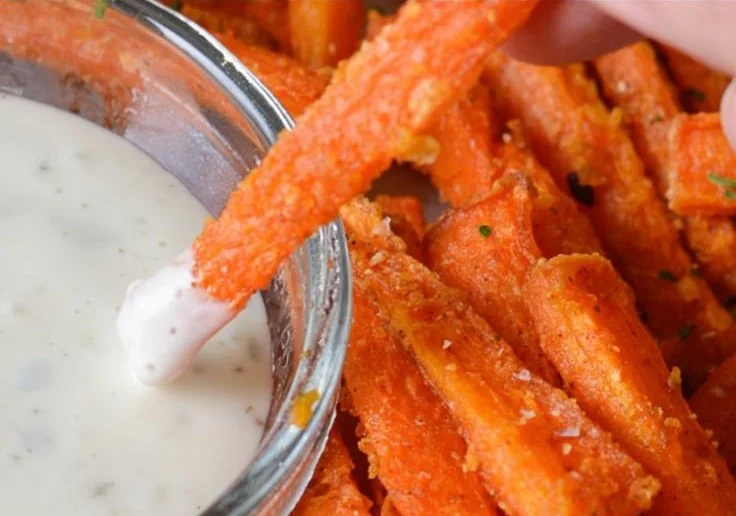 Delicious air fryer carrot fries served in a bowl
