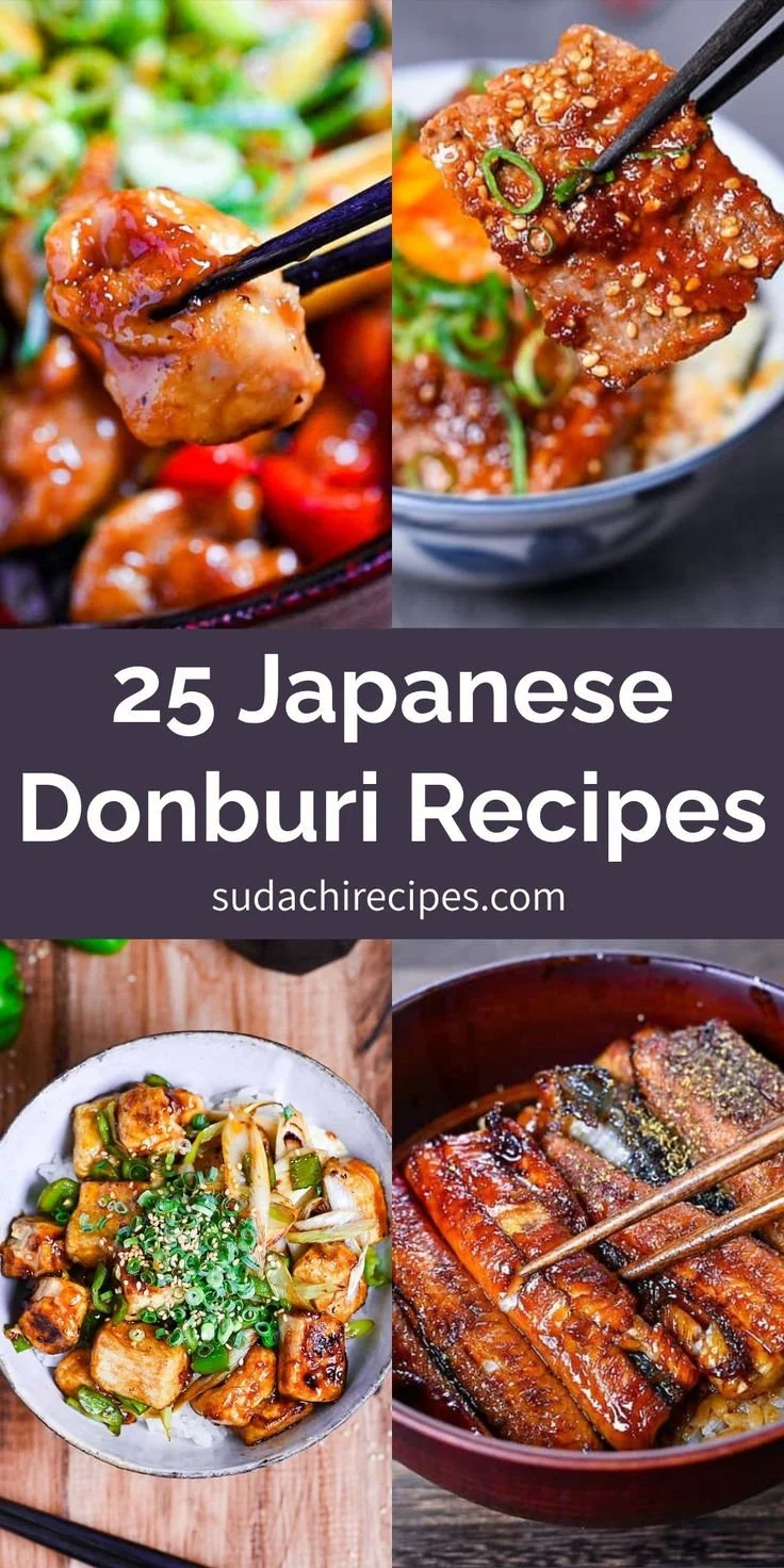 Delicious donburi bowls displayed for easy weeknight dinners