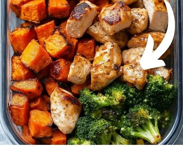Easy chicken meal prep with sweet potatoes for nutritious weekday meals