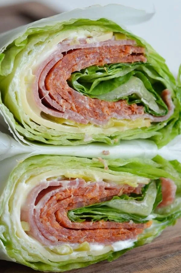 Easy Keto Italian Lettuce Wrap recipe with fresh ingredients