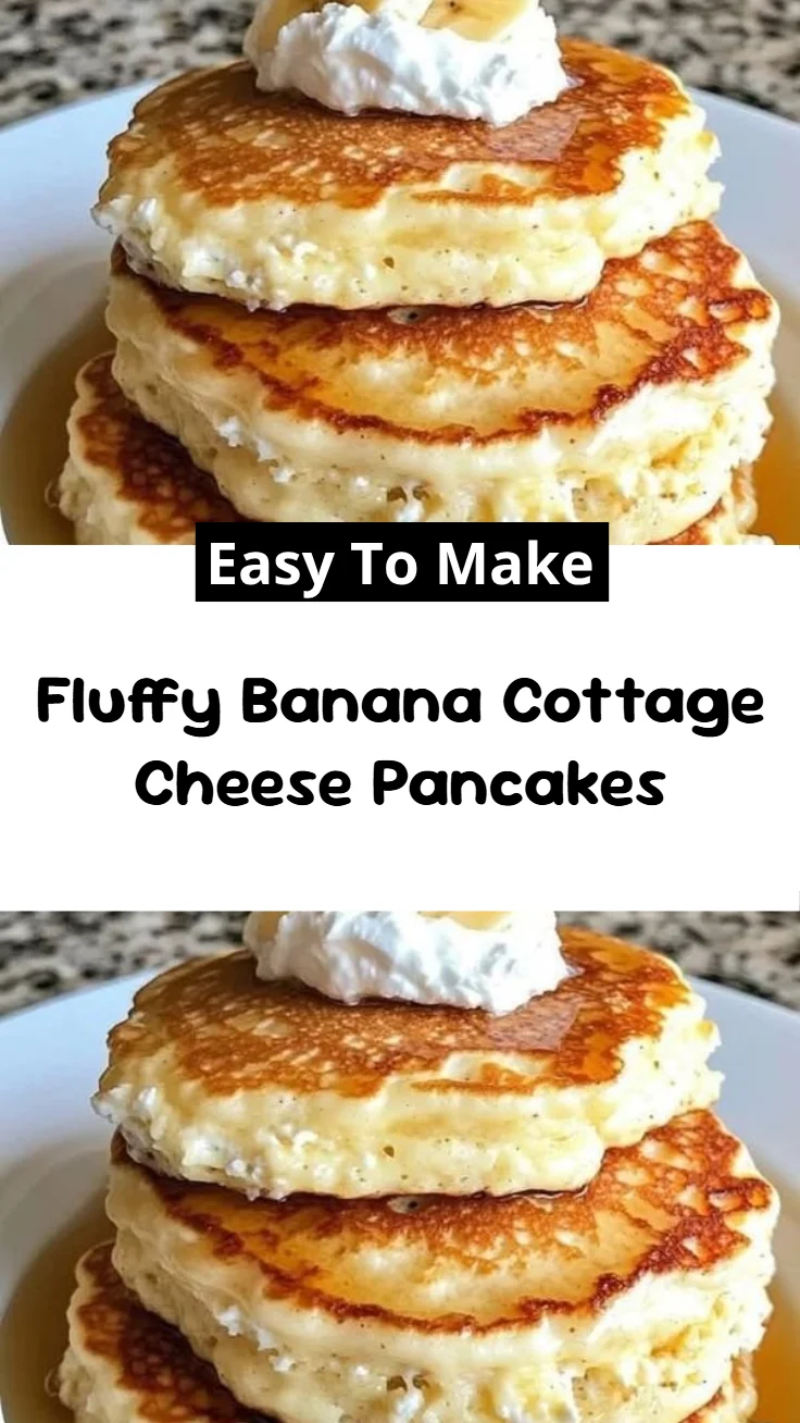 Fluffy Banana Cottage Cheese Pancakes