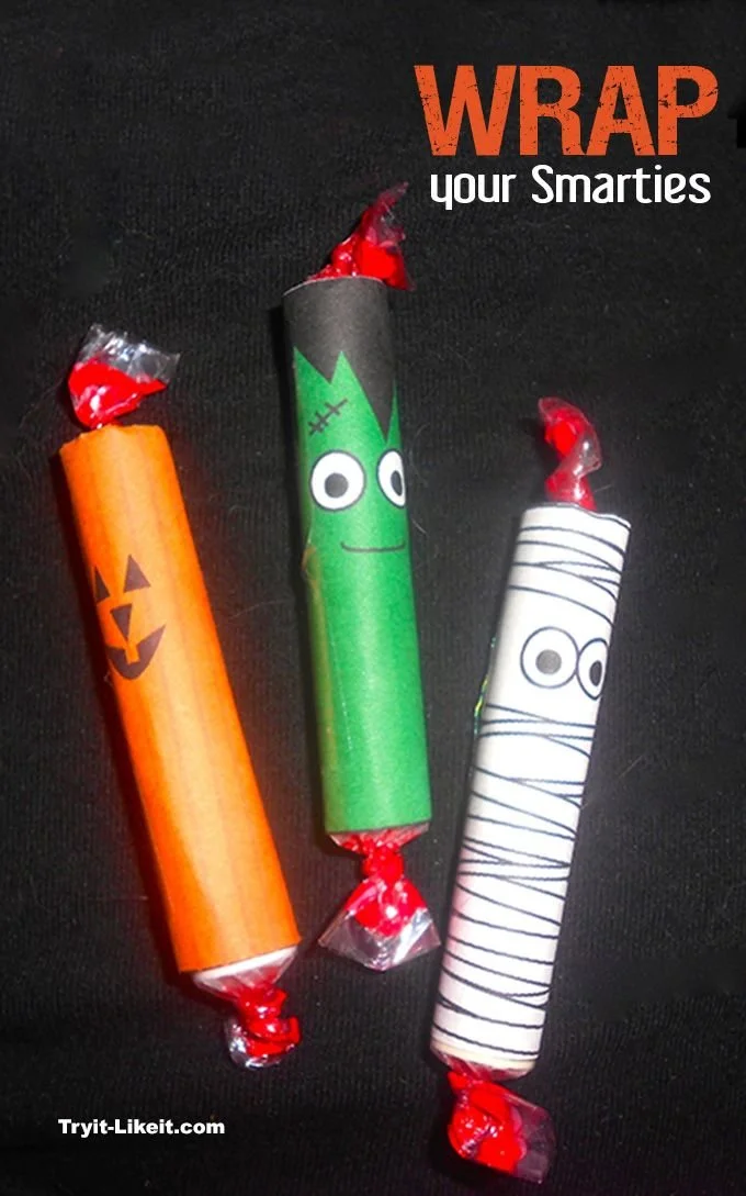 Smarties Candy Halloween printable decorations by See Vanessa Craft