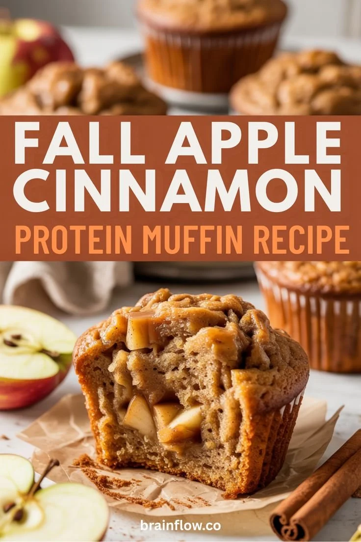 Healthy apple cinnamon protein muffins baked and ready to eat