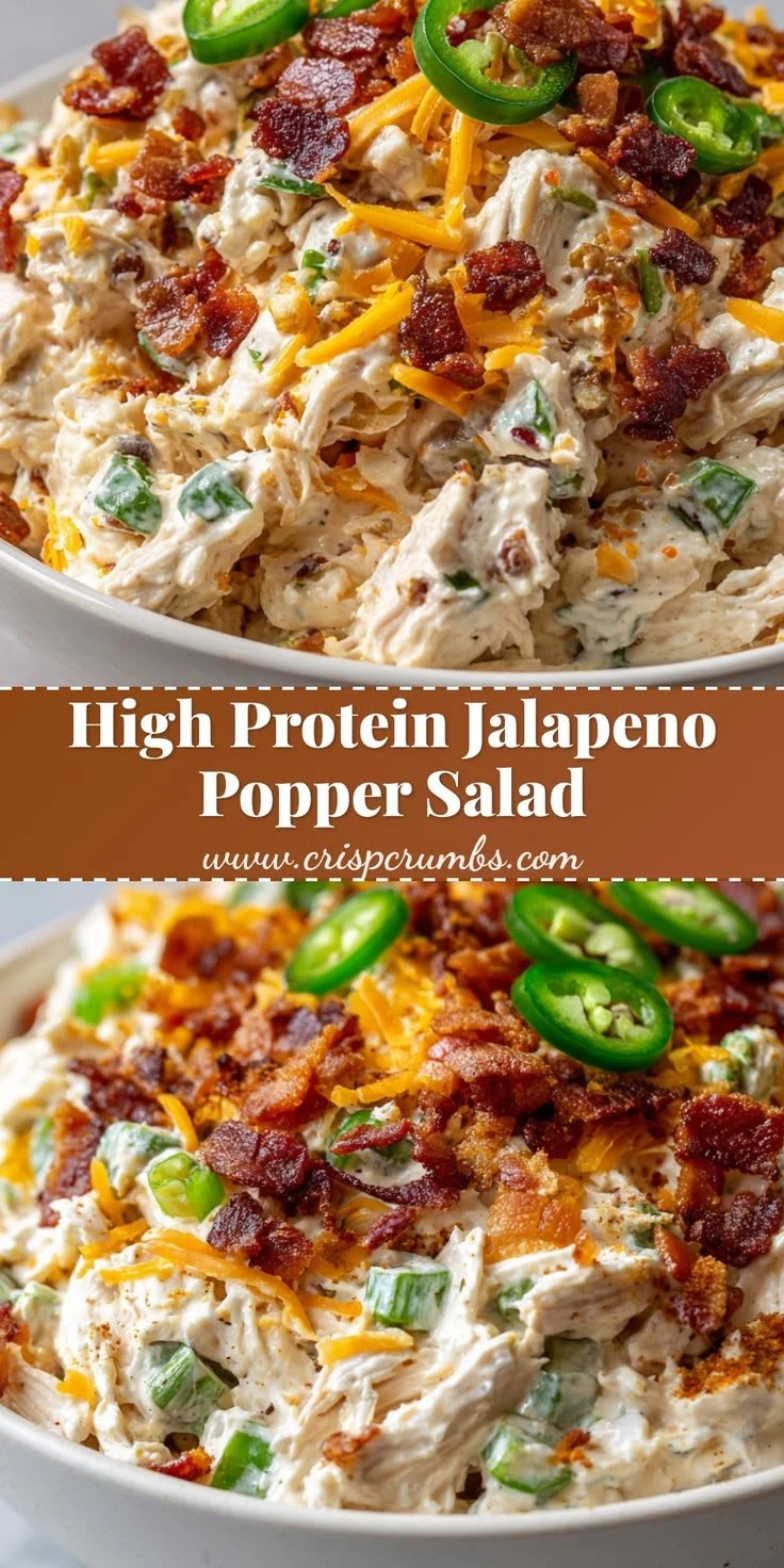 High protein jalapeno popper chicken salad in a bowl