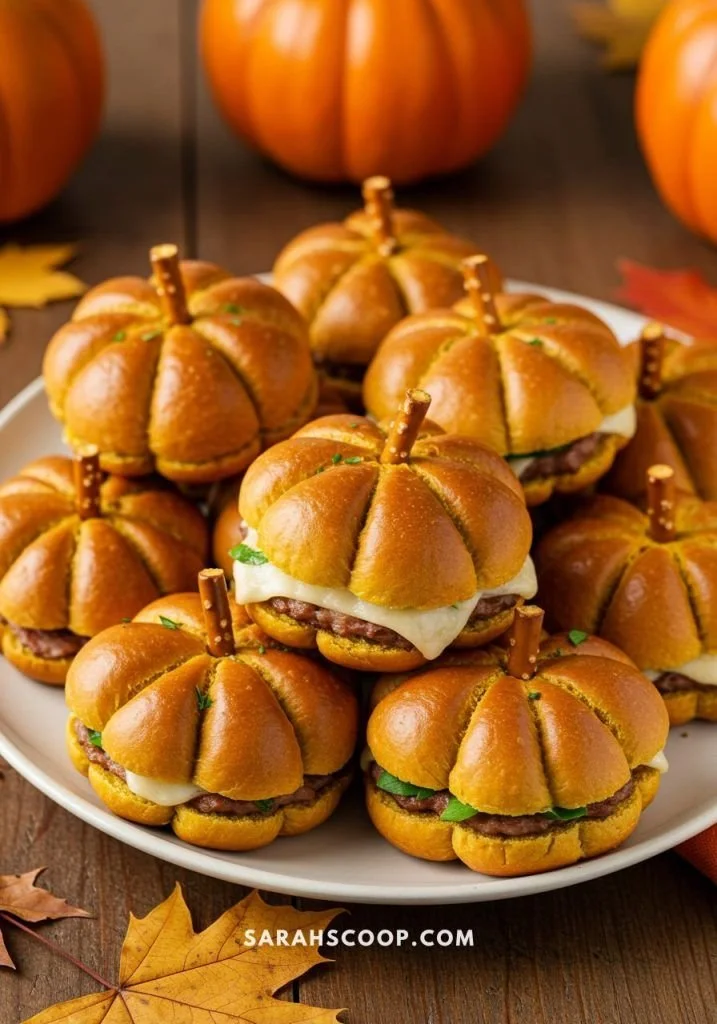 Delicious pumpkin-shaped sliders for a festive fall gathering