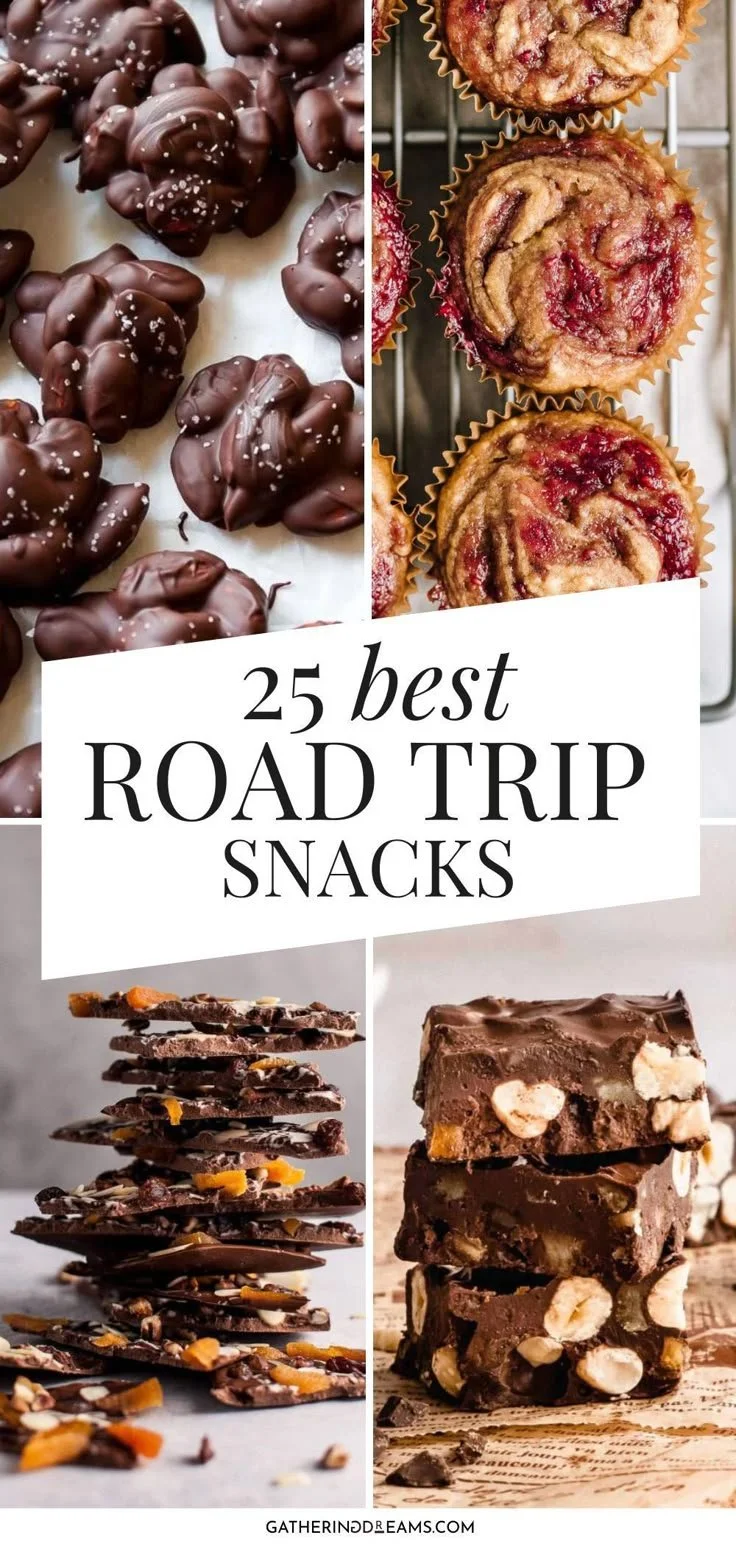 Irresistible sweet road trip snacks for adults in a car