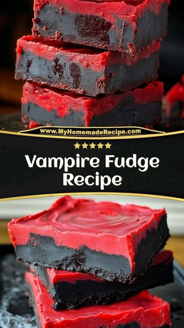 Vampire Fudge in red and black for Halloween treats