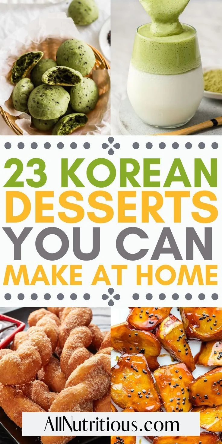 A variety of traditional Korean desserts including tteok, bingsu, and hotteok.