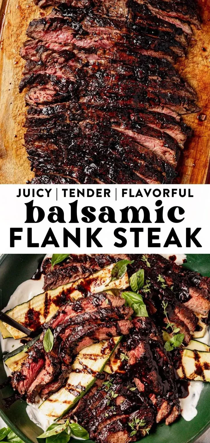Delicious balsamic flank steak marinated and grilled to perfection