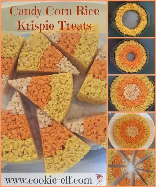 Delicious Candy Corn Rice Krispie Treats on a festive Halloween plate