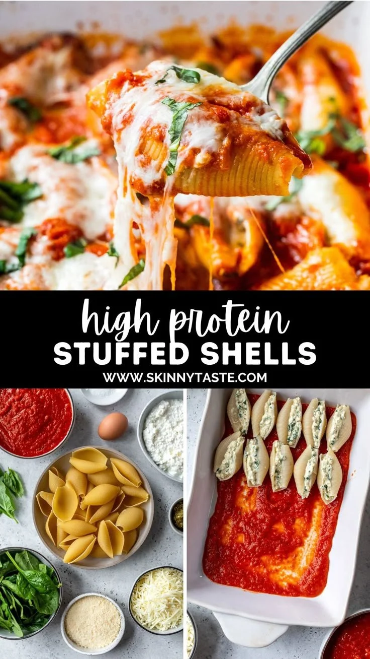 Plate of cottage cheese stuffed shells garnished with herbs