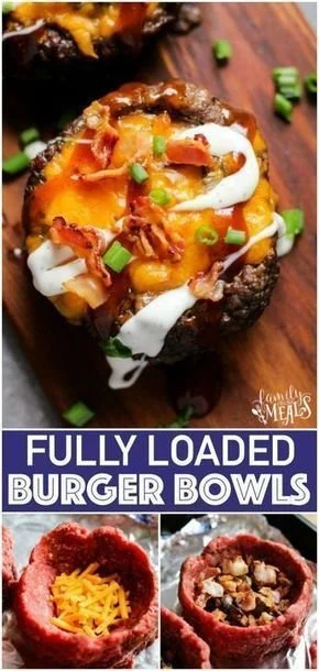 Delicious fully loaded burger bowls - a low carb keto recipe