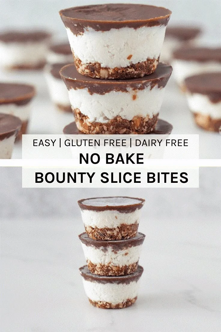 Delicious no bake Bounty Slice Bites recipe for healthy winter desserts