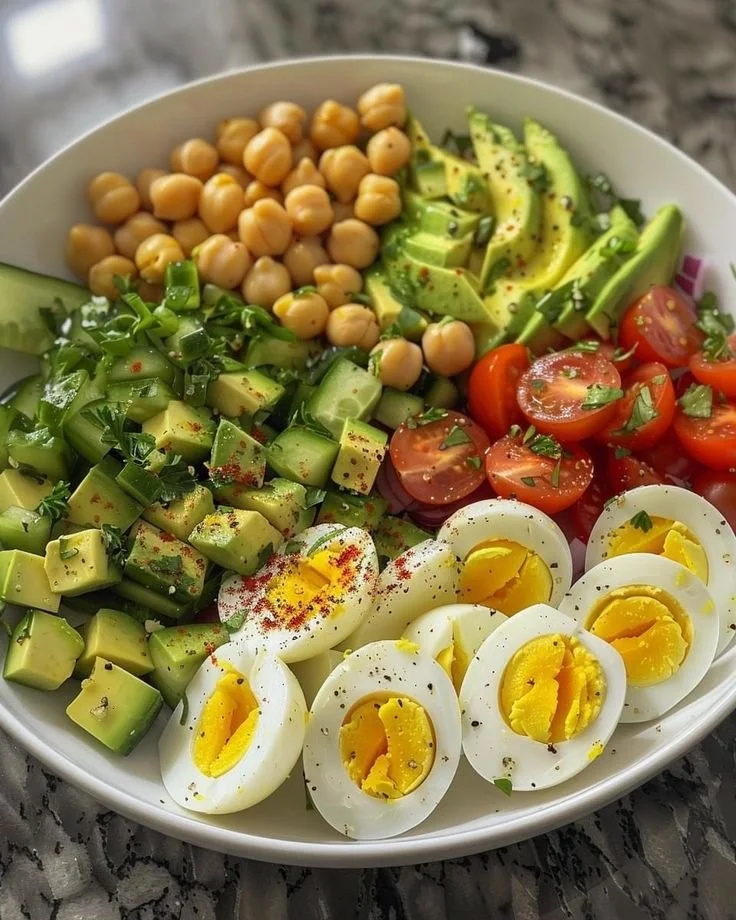 Healthy meals prepared with boiled eggs for easy lunches at work.