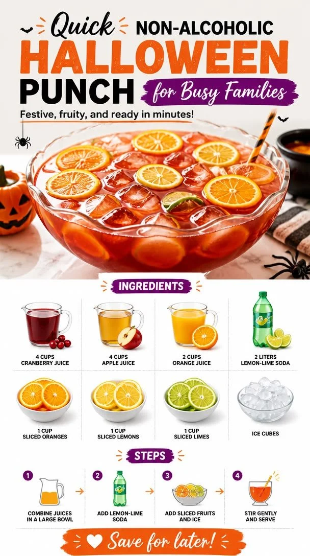 Colorful Halloween punch in a spooky-themed glass with decorative garnishes